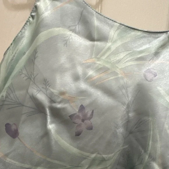 Vintage Etienne Slip Dress SZ Small light blue floral - Picture 2 of 6